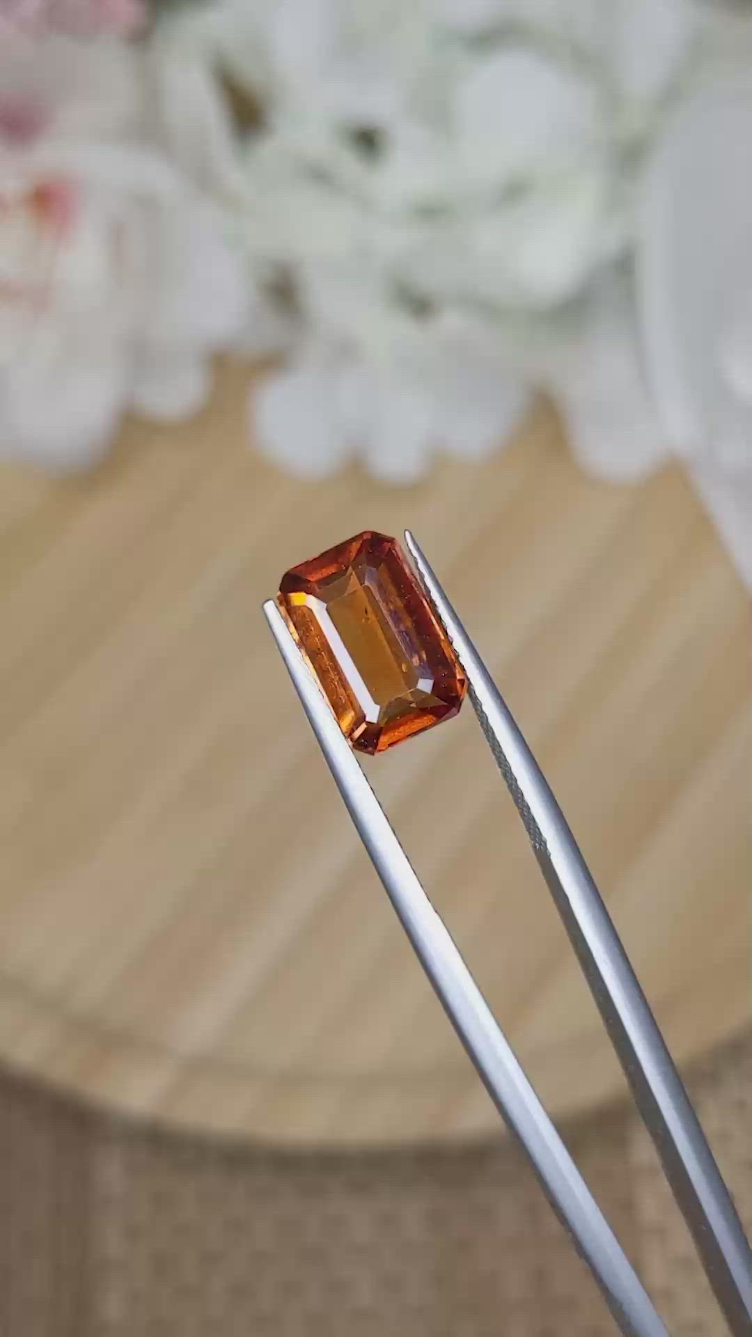 4.31 Ct. Reddish Orange Hessonite Garnet from Madagascar Size Video