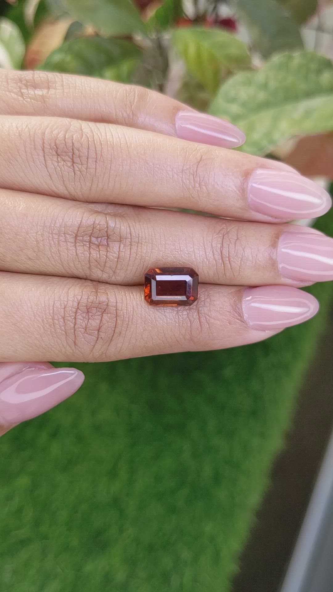 4.58 Ct. Reddish Orange Hessonite Garnet from Madagascar Size Video