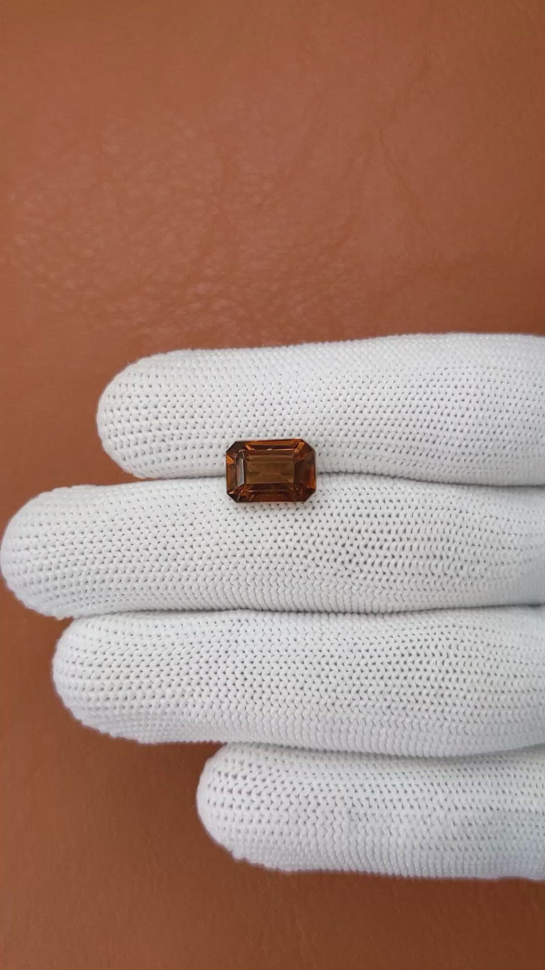 4.58 Ct. Reddish Orange Hessonite Garnet from Madagascar Size Video