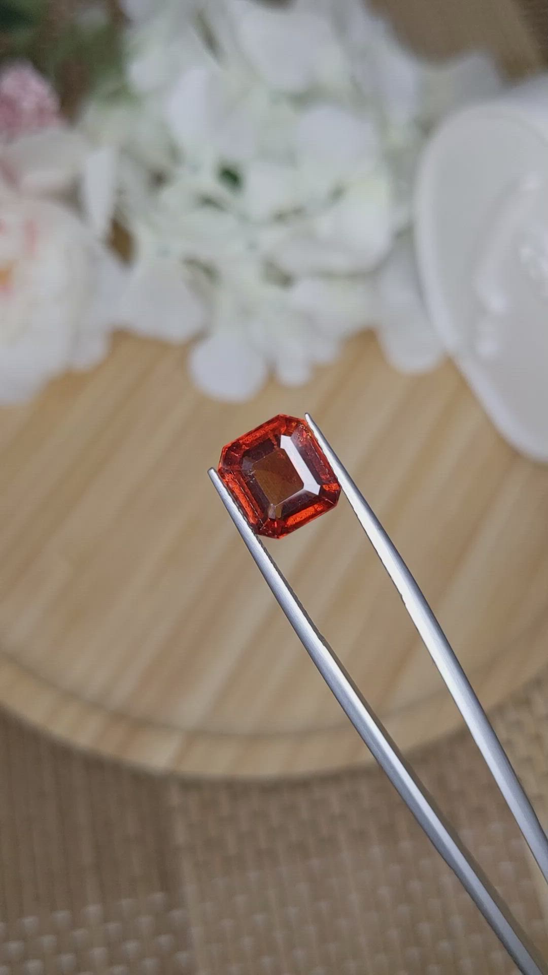 5.16 Ct. Reddish Orange Hessonite Garnet from Madagascar Size Video