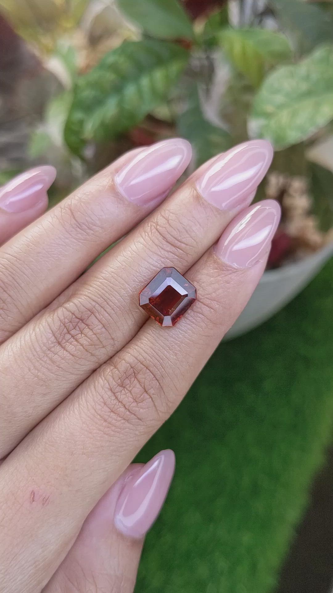 5.16 Ct. Reddish Orange Hessonite Garnet from Madagascar Size Video