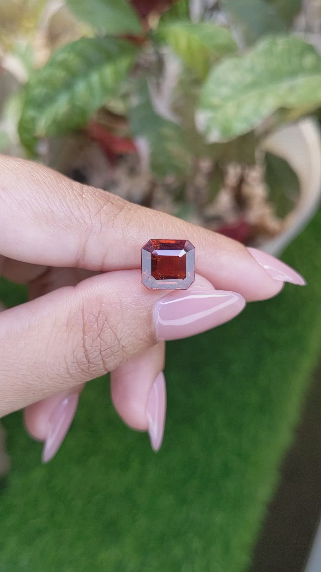 5.16 Ct. Reddish Orange Hessonite Garnet from Madagascar Size Video