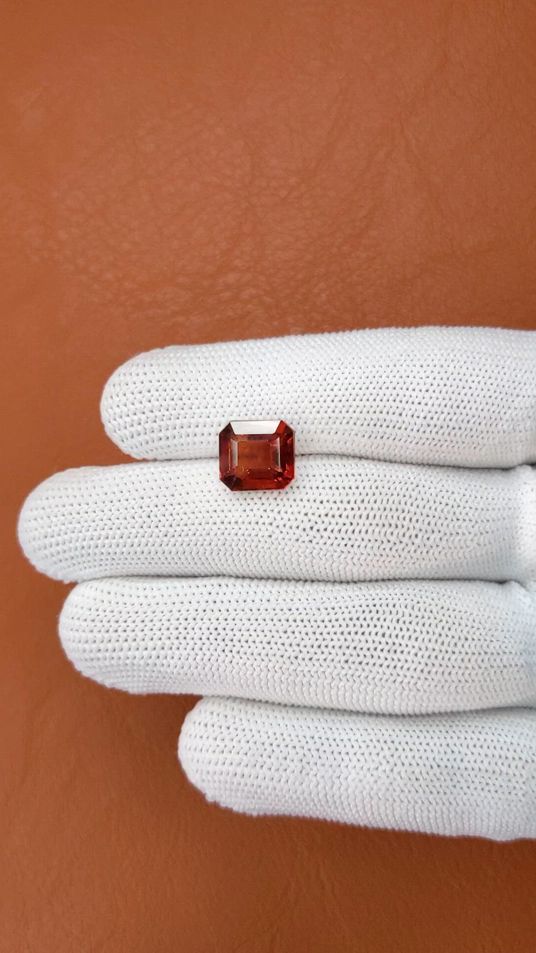 5.16 Ct. Reddish Orange Hessonite Garnet from Madagascar Size Video