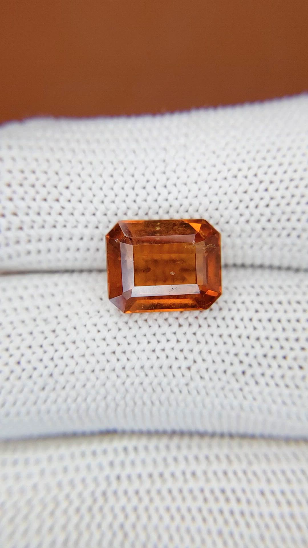 5.75 Ct. Orange Hessonite Garnet from Madagascar Size Video