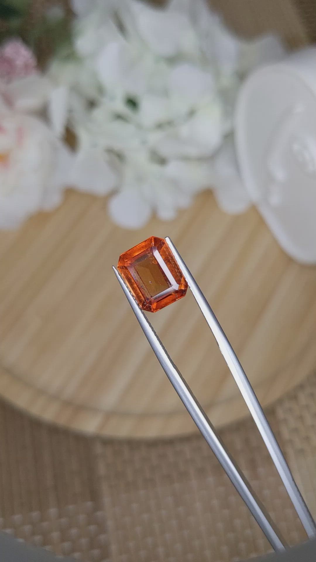 5.75 Ct. Orange Hessonite Garnet from Madagascar Size Video
