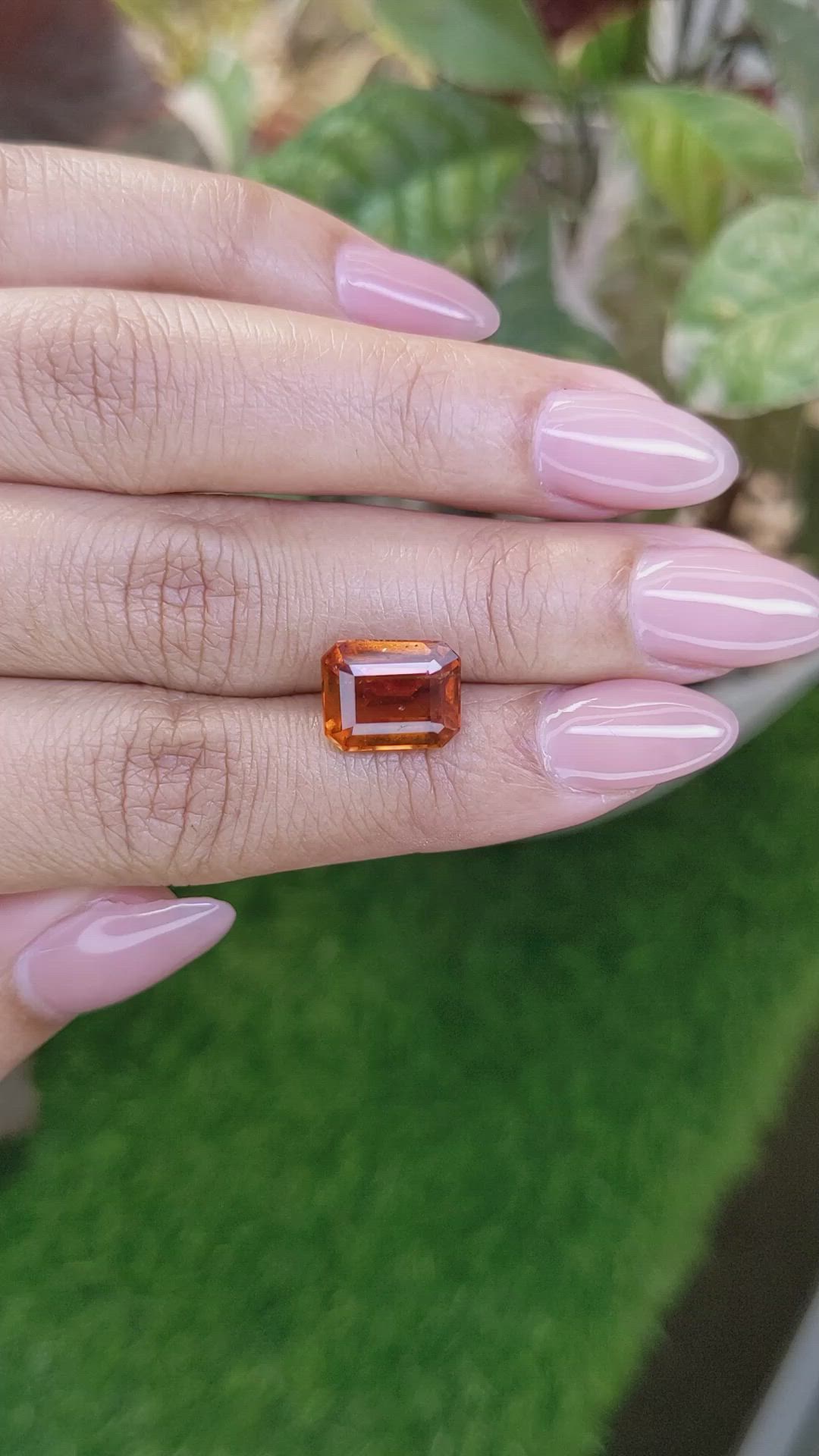 5.75 Ct. Orange Hessonite Garnet from Madagascar Size Video