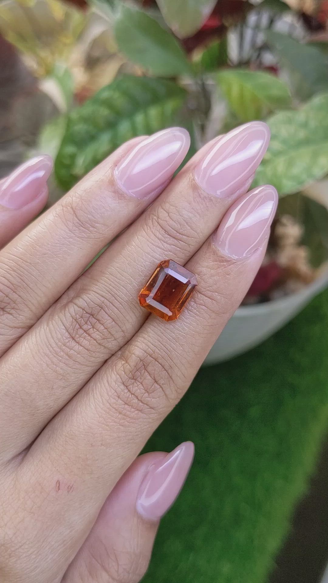 5.75 Ct. Orange Hessonite Garnet from Madagascar Size Video