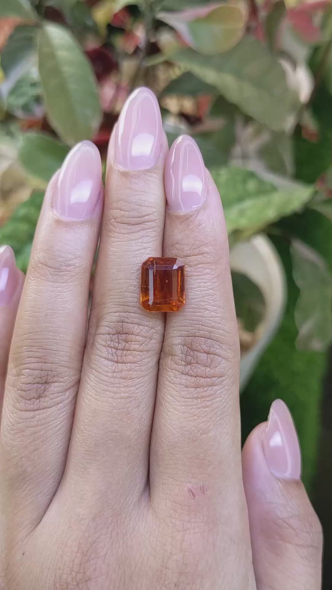 5.75 Ct. Orange Hessonite Garnet from Madagascar Size Video