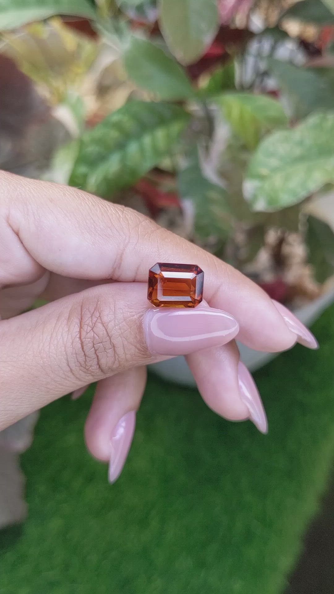 5.46 Ct. Reddish Orange Hessonite Garnet from Madagascar Size Video