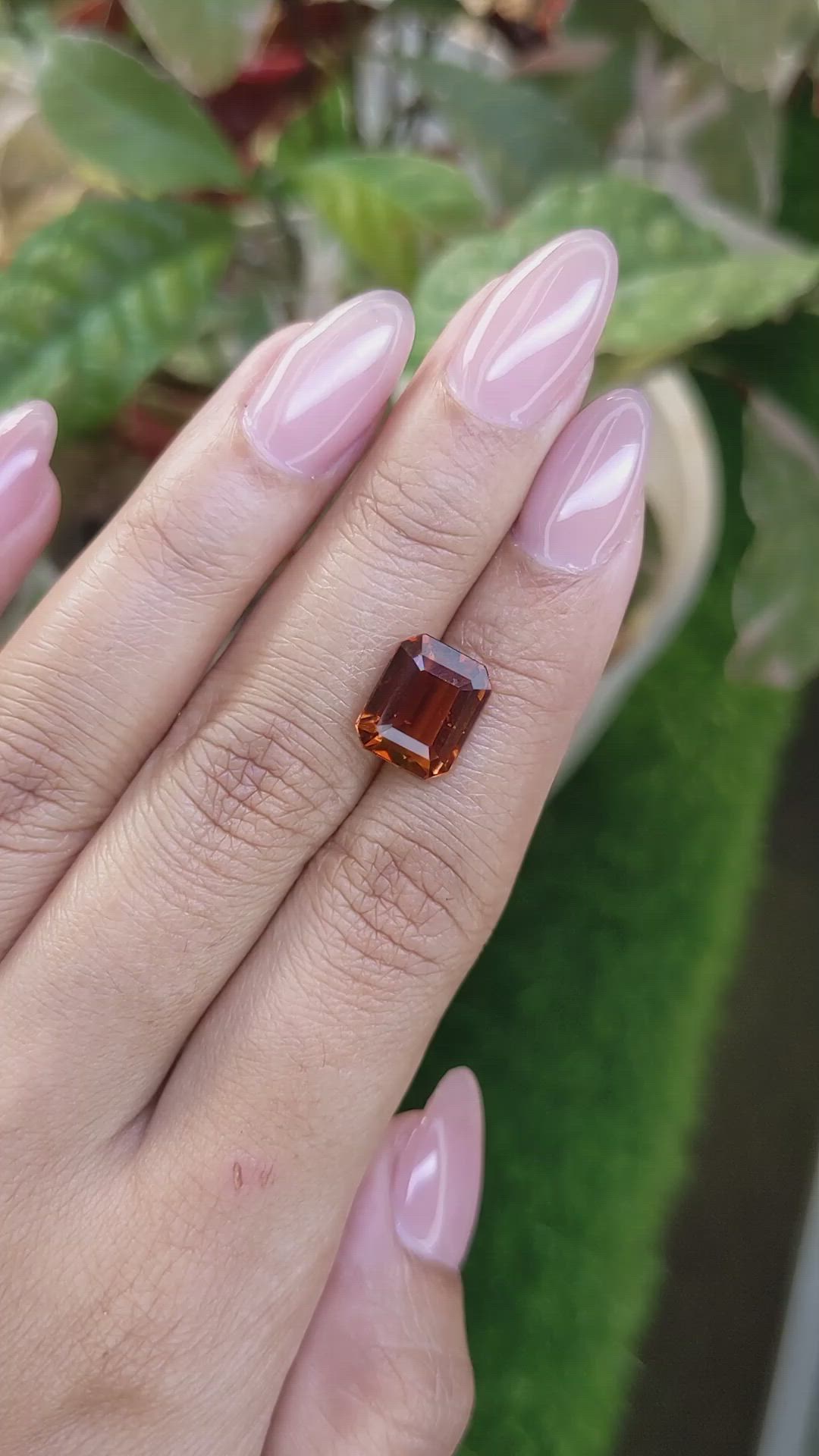 5.46 Ct. Reddish Orange Hessonite Garnet from Madagascar Size Video