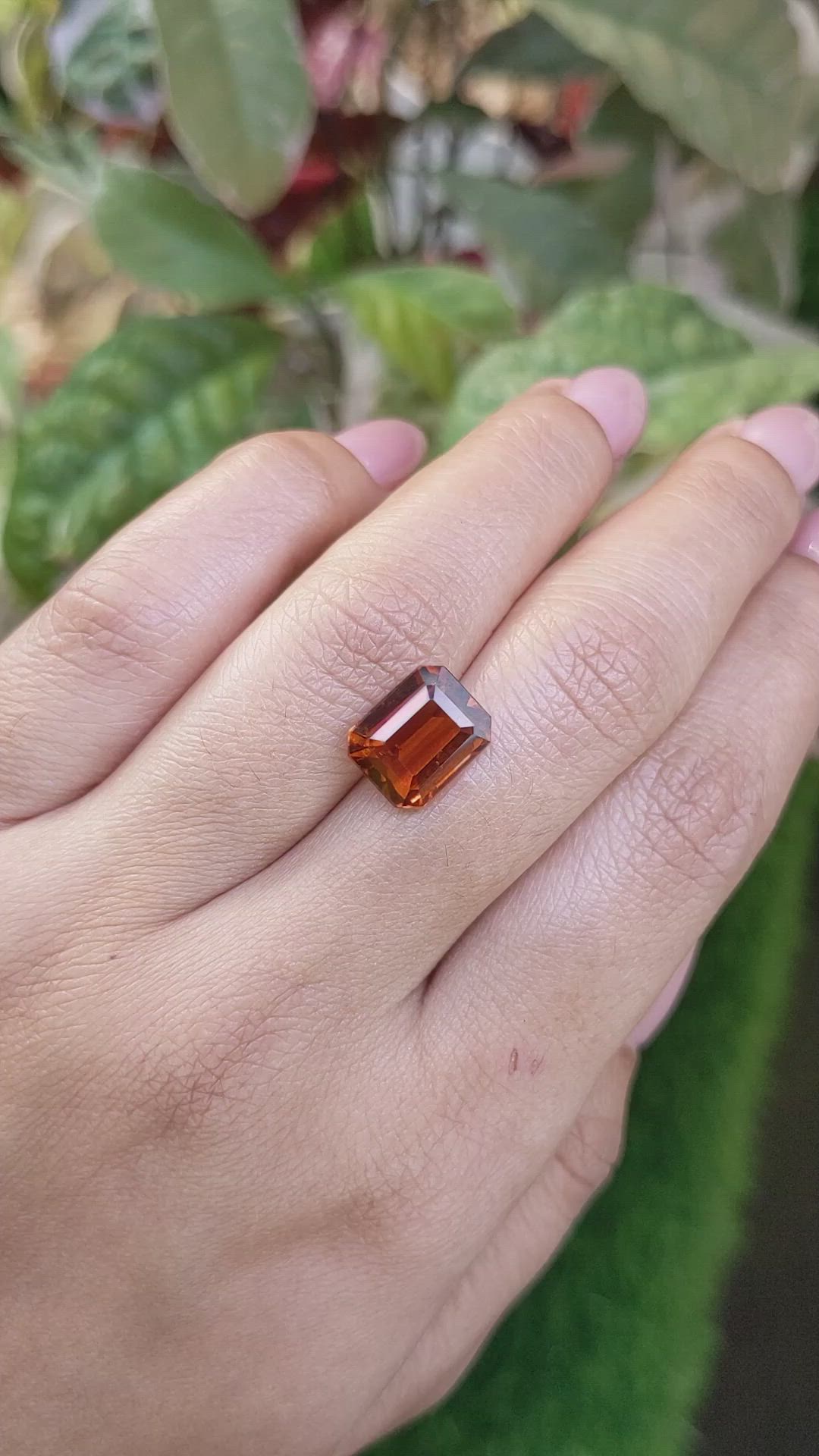 5.46 Ct. Reddish Orange Hessonite Garnet from Madagascar Size Video