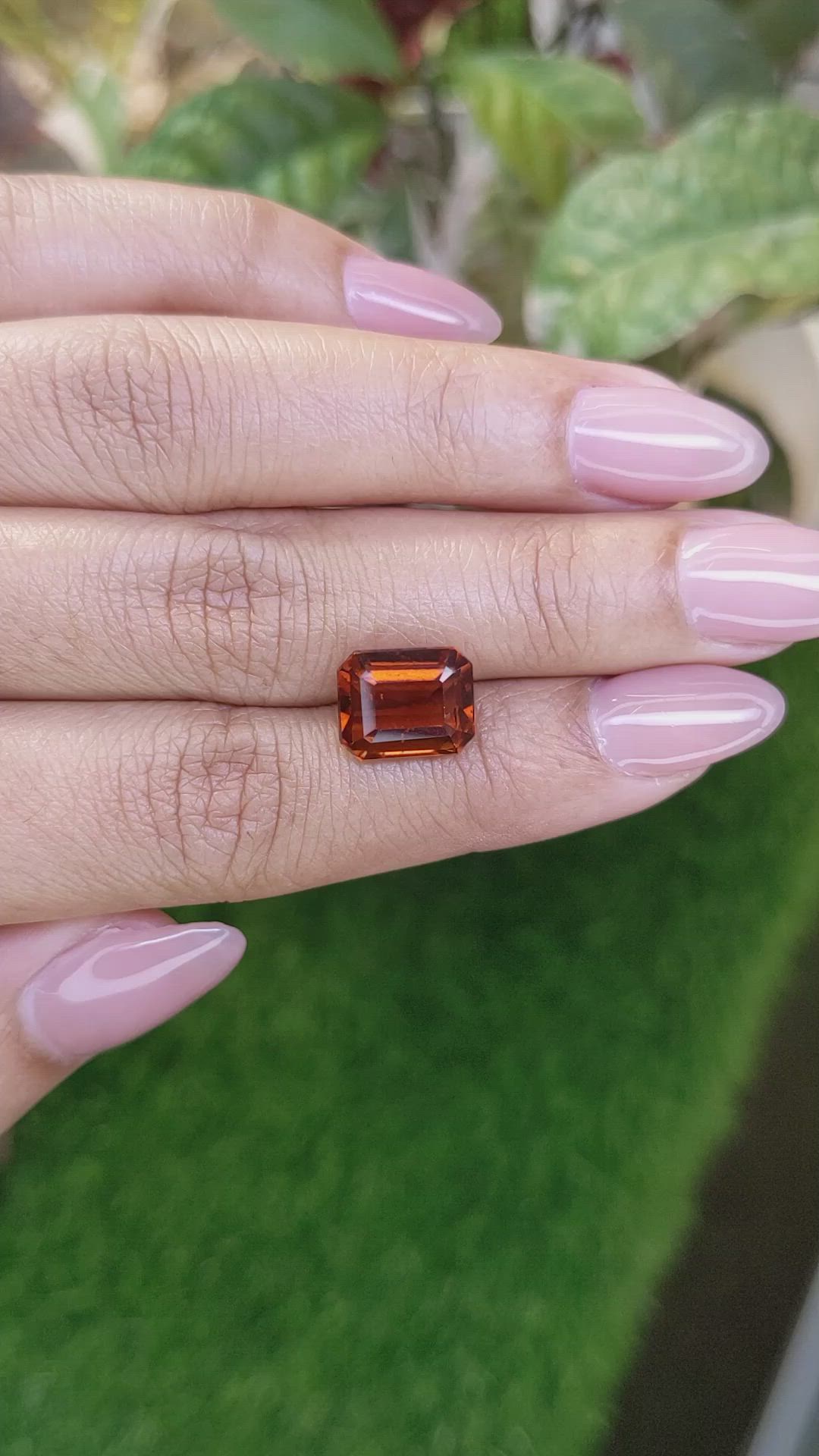 5.46 Ct. Reddish Orange Hessonite Garnet from Madagascar Size Video
