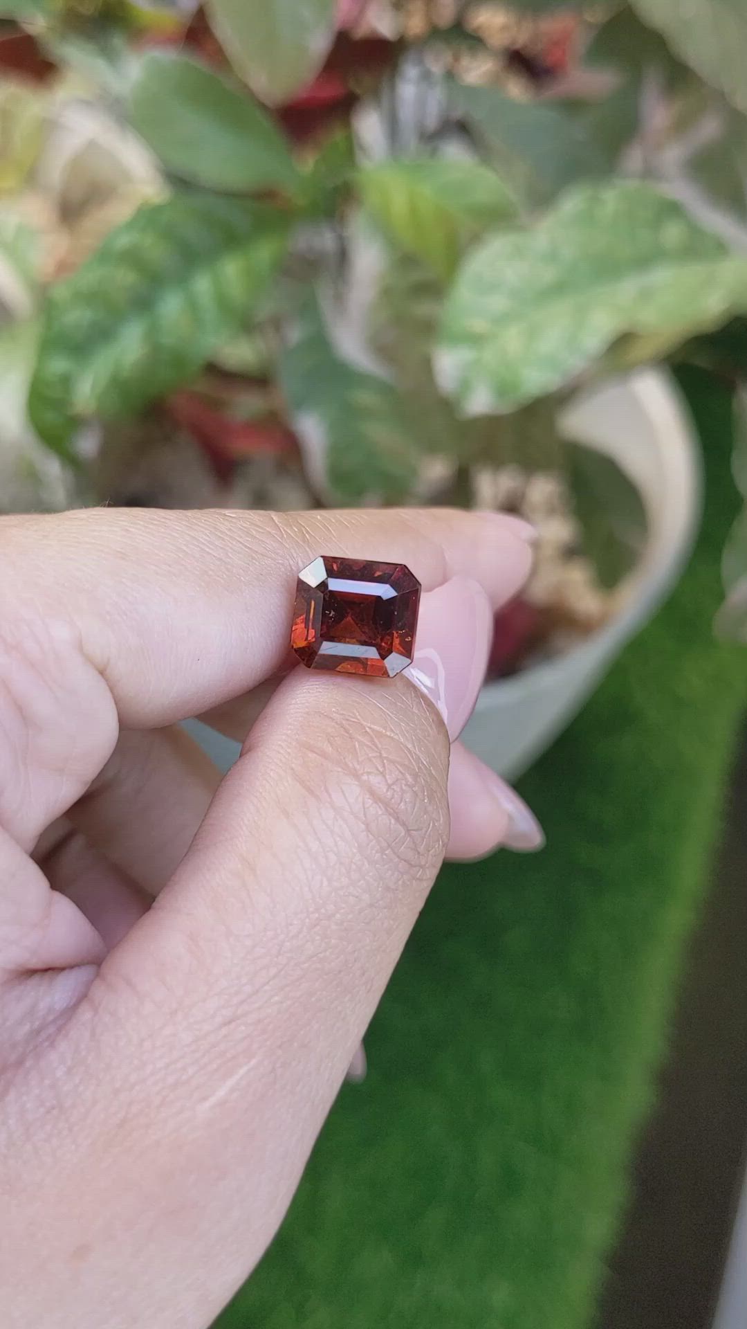 6.92 Ct. Reddish Orange Hessonite Garnet from Madagascar Size Video