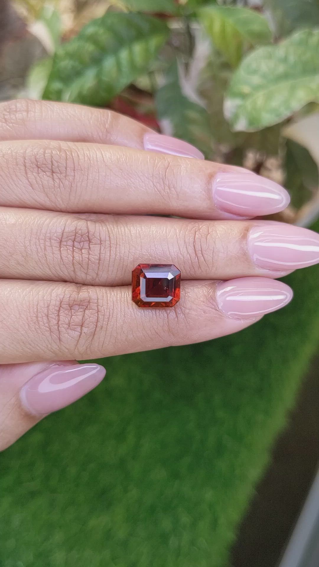 6.92 Ct. Reddish Orange Hessonite Garnet from Madagascar Size Video