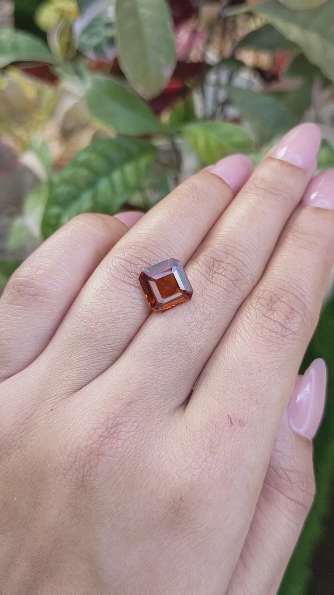 4.87 Ct. Reddish Orange Hessonite Garnet from Madagascar Size Video
