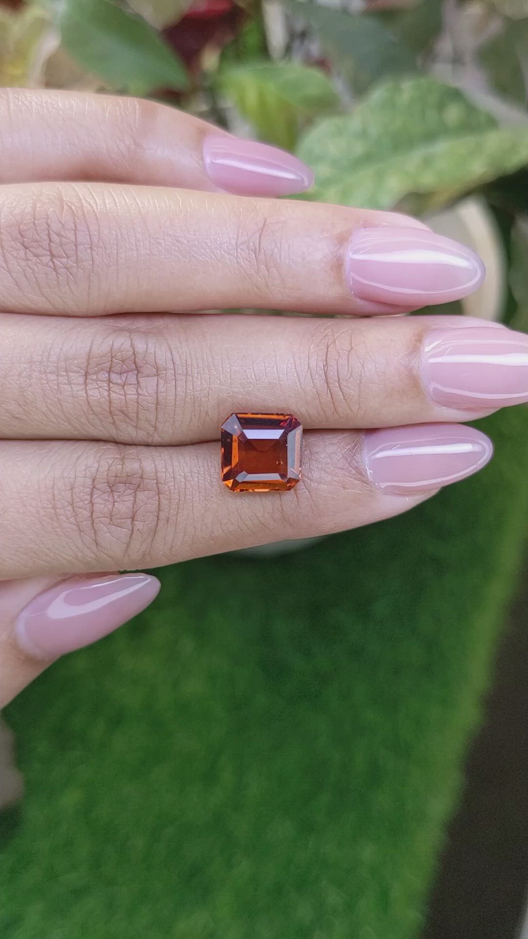 4.87 Ct. Reddish Orange Hessonite Garnet from Madagascar Size Video