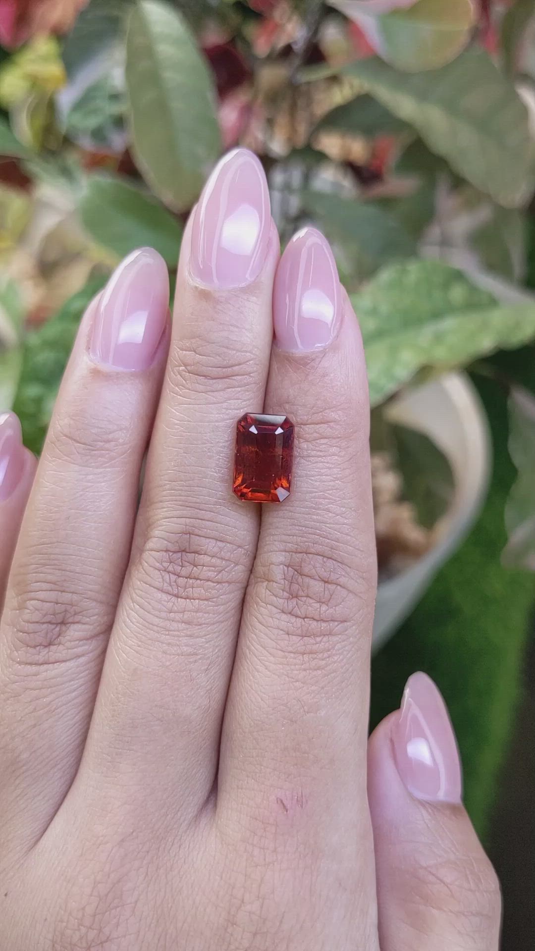 4.58 Ct. Reddish Orange Hessonite Garnet from Madagascar Size Video