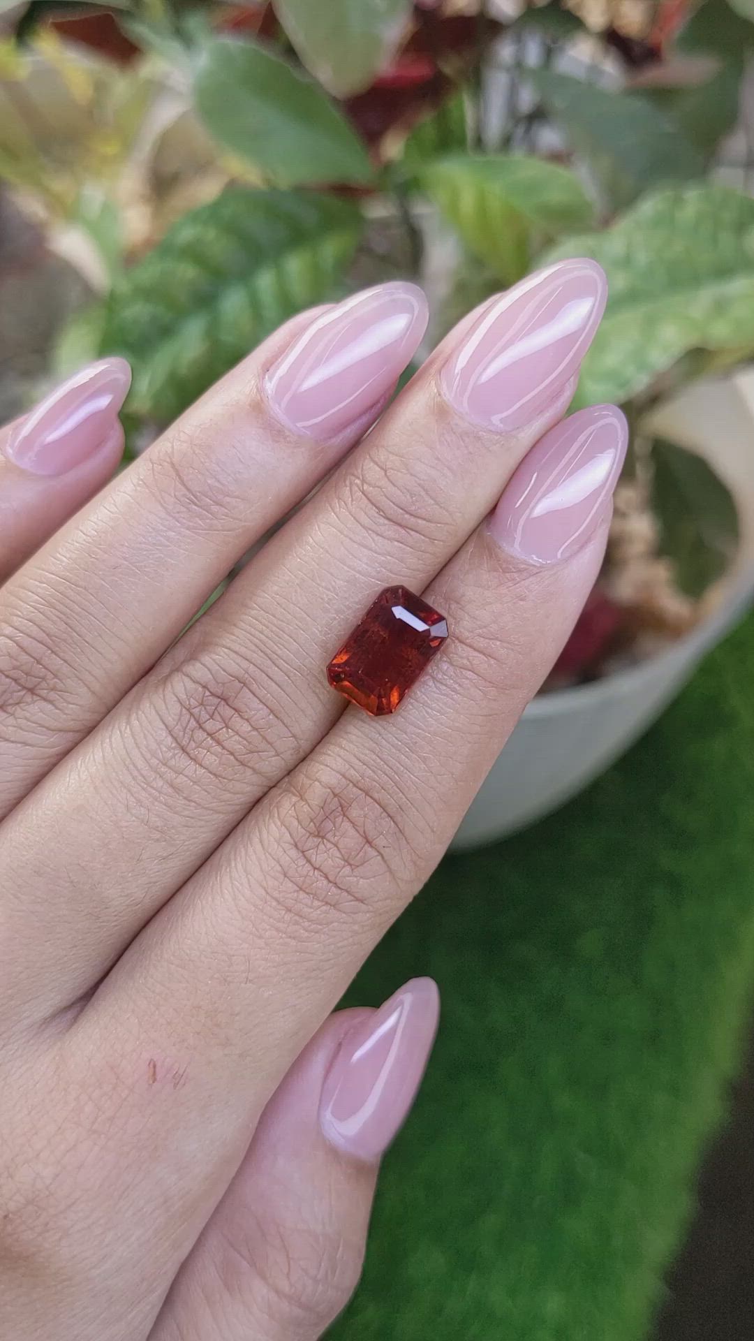 4.58 Ct. Reddish Orange Hessonite Garnet from Madagascar Size Video
