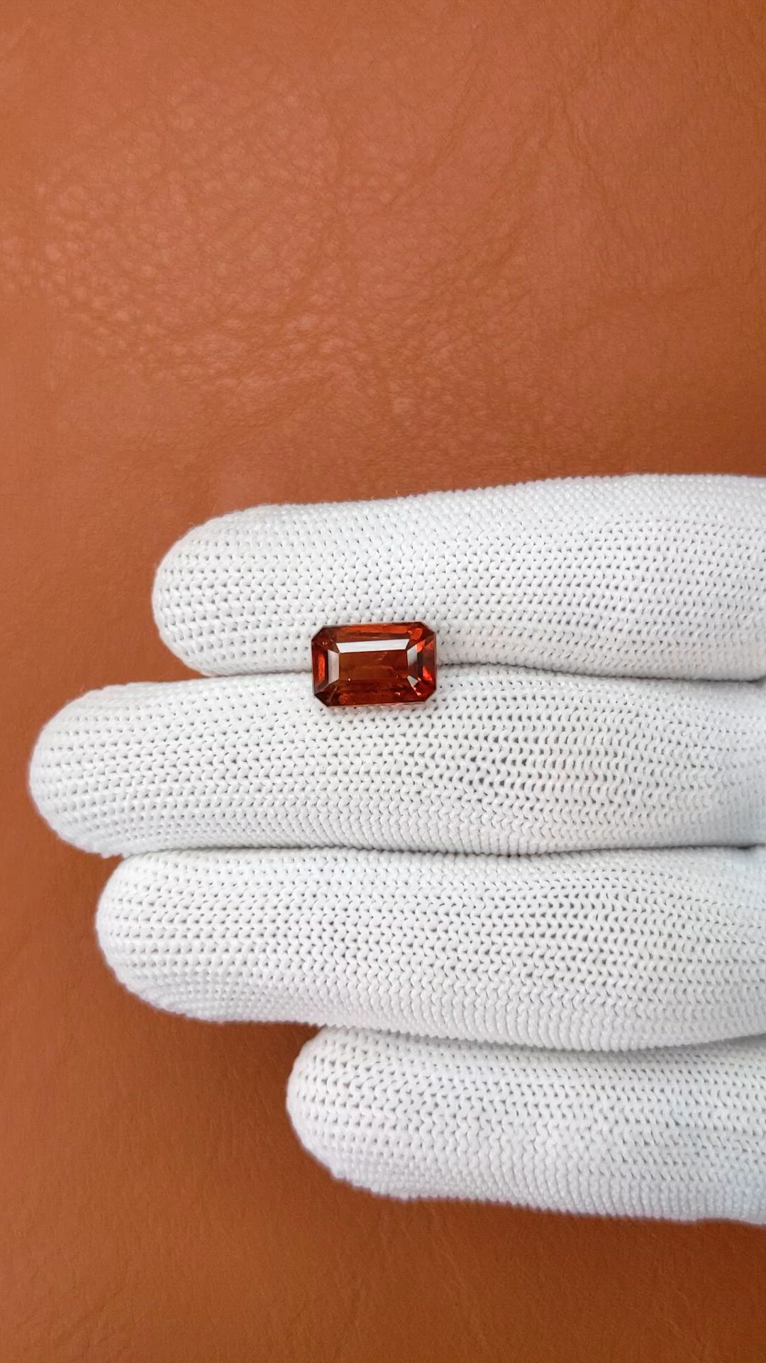 4.58 Ct. Reddish Orange Hessonite Garnet from Madagascar Size Video