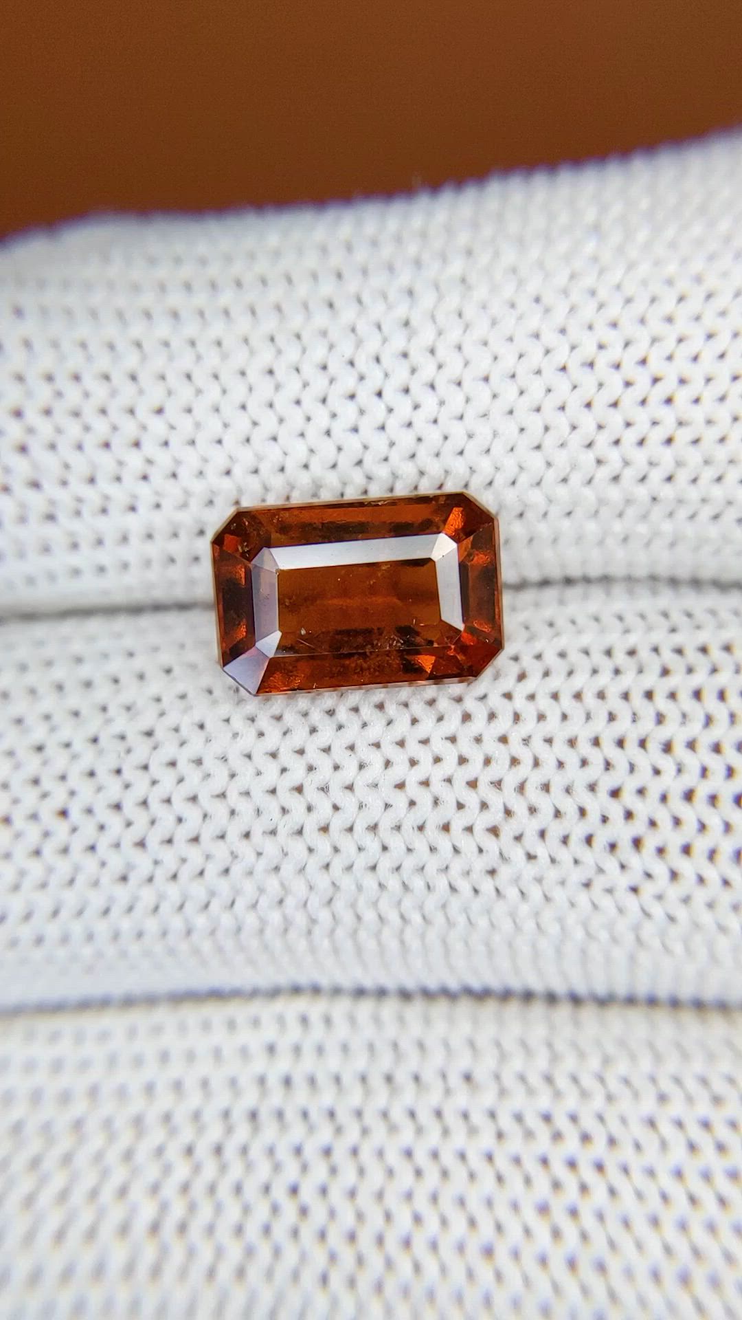 4.58 Ct. Reddish Orange Hessonite Garnet from Madagascar Size Video