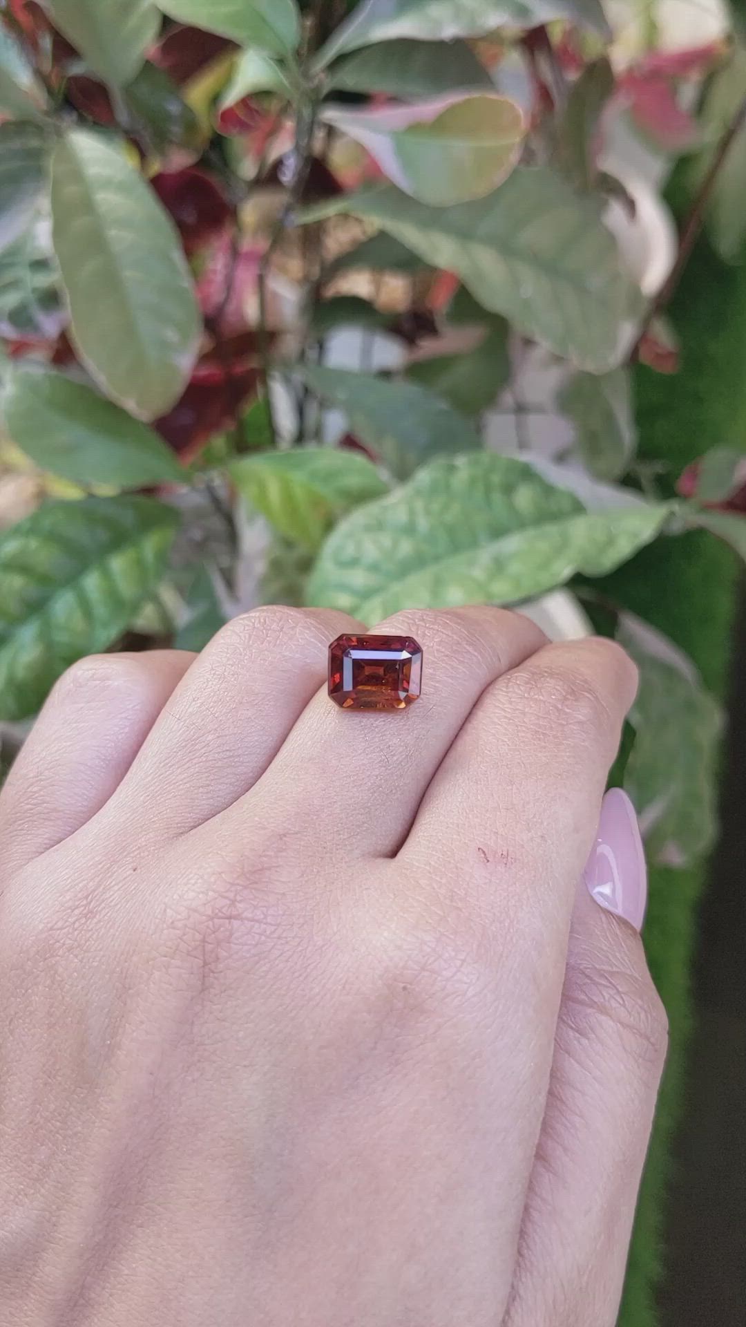 6.21 Ct. Reddish Orange Hessonite Garnet from Madagascar Size Video