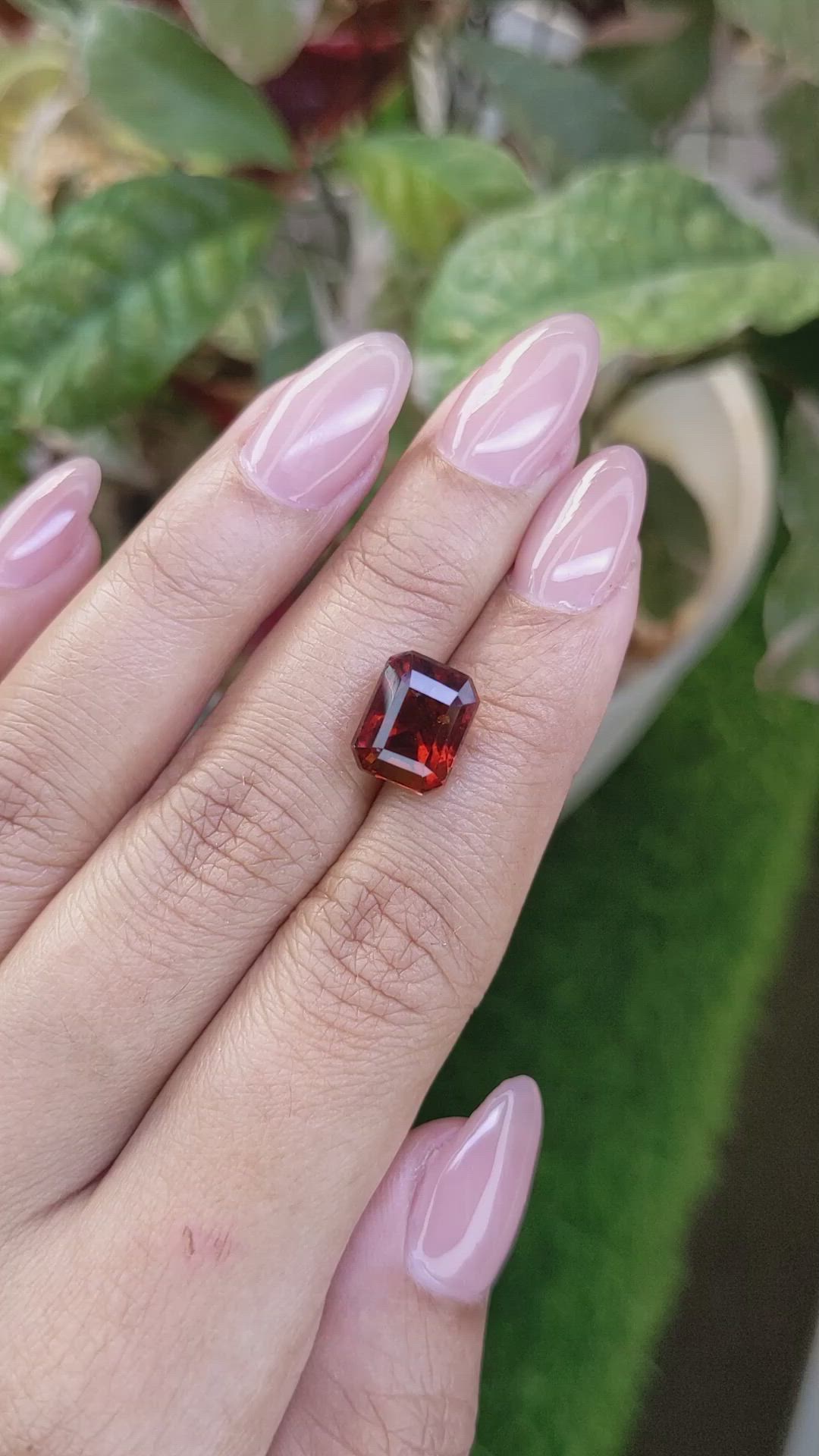 6.21 Ct. Reddish Orange Hessonite Garnet from Madagascar Size Video