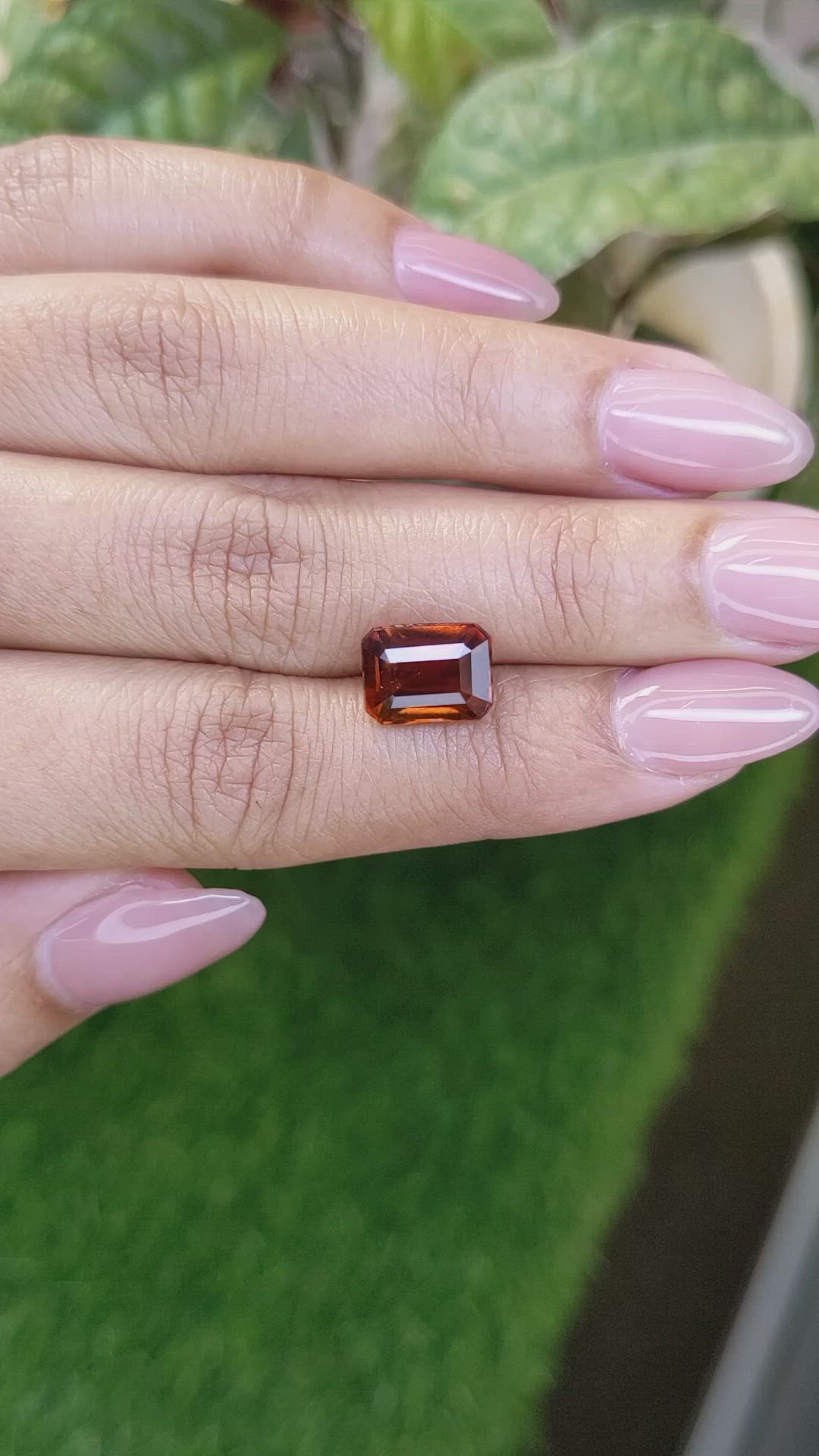 4.42 Ct. Orange Hessonite Garnet from Madagascar Size Video