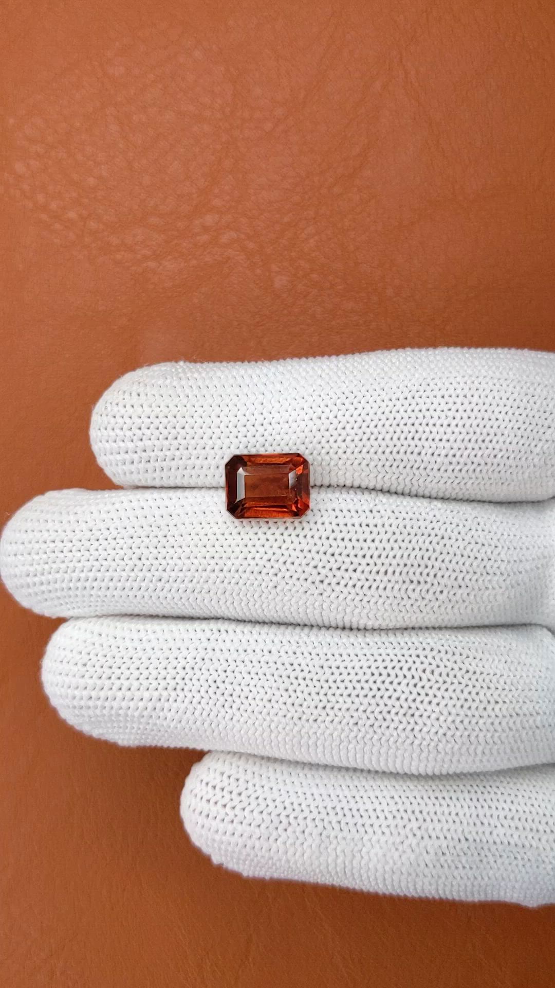 4.42 Ct. Orange Hessonite Garnet from Madagascar Size Video