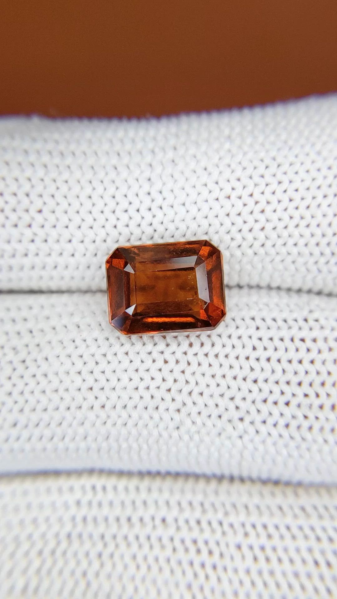 4.42 Ct. Orange Hessonite Garnet from Madagascar Size Video