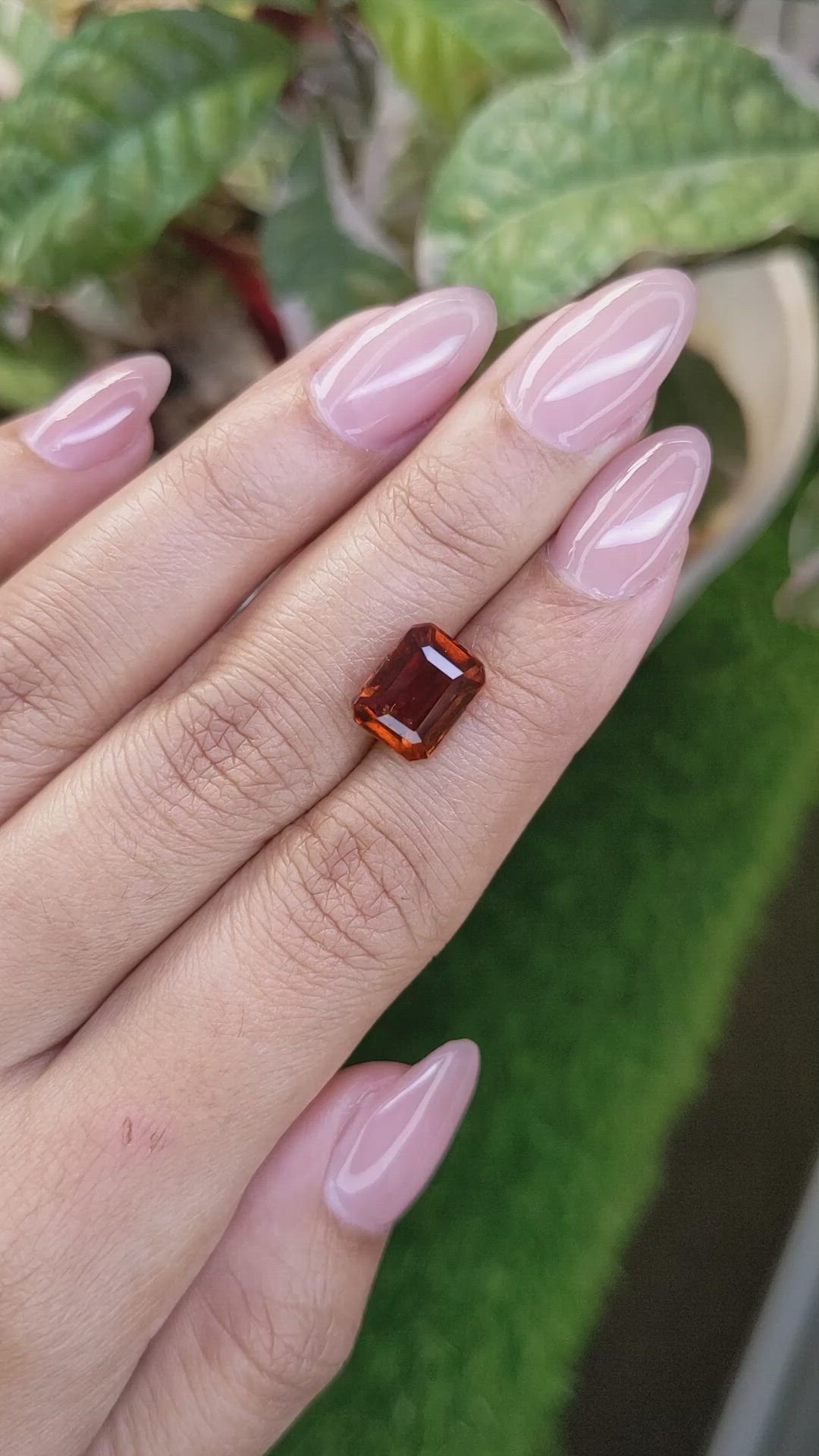 4.42 Ct. Orange Hessonite Garnet from Madagascar Size Video