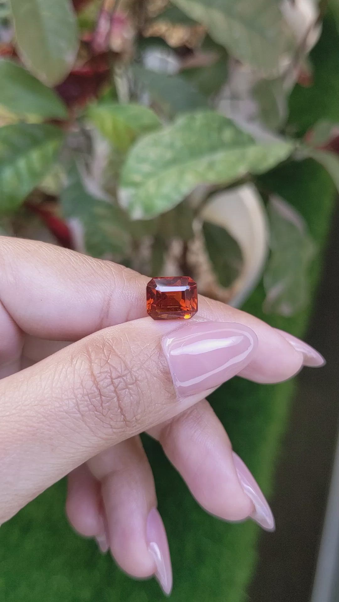 5.02 Ct. Reddish Orange Hessonite Garnet from Madagascar Size Video
