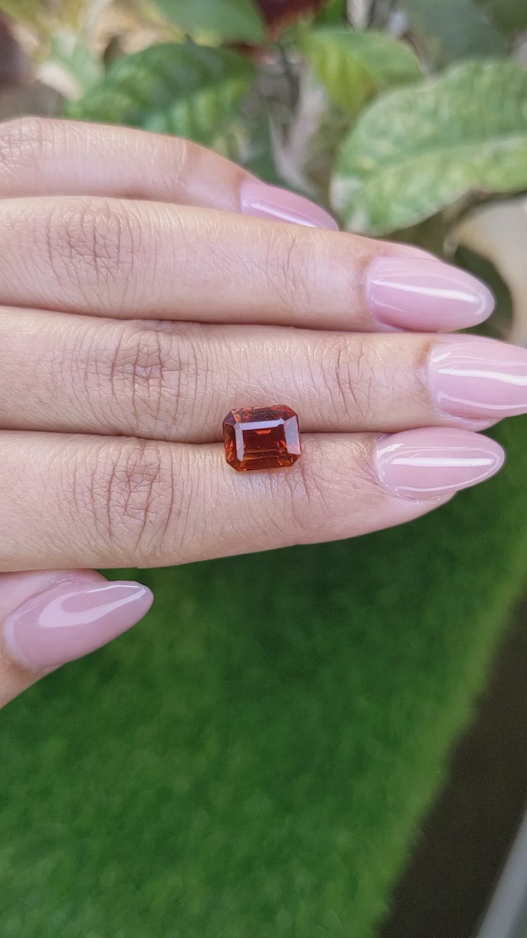 5.02 Ct. Reddish Orange Hessonite Garnet from Madagascar Size Video
