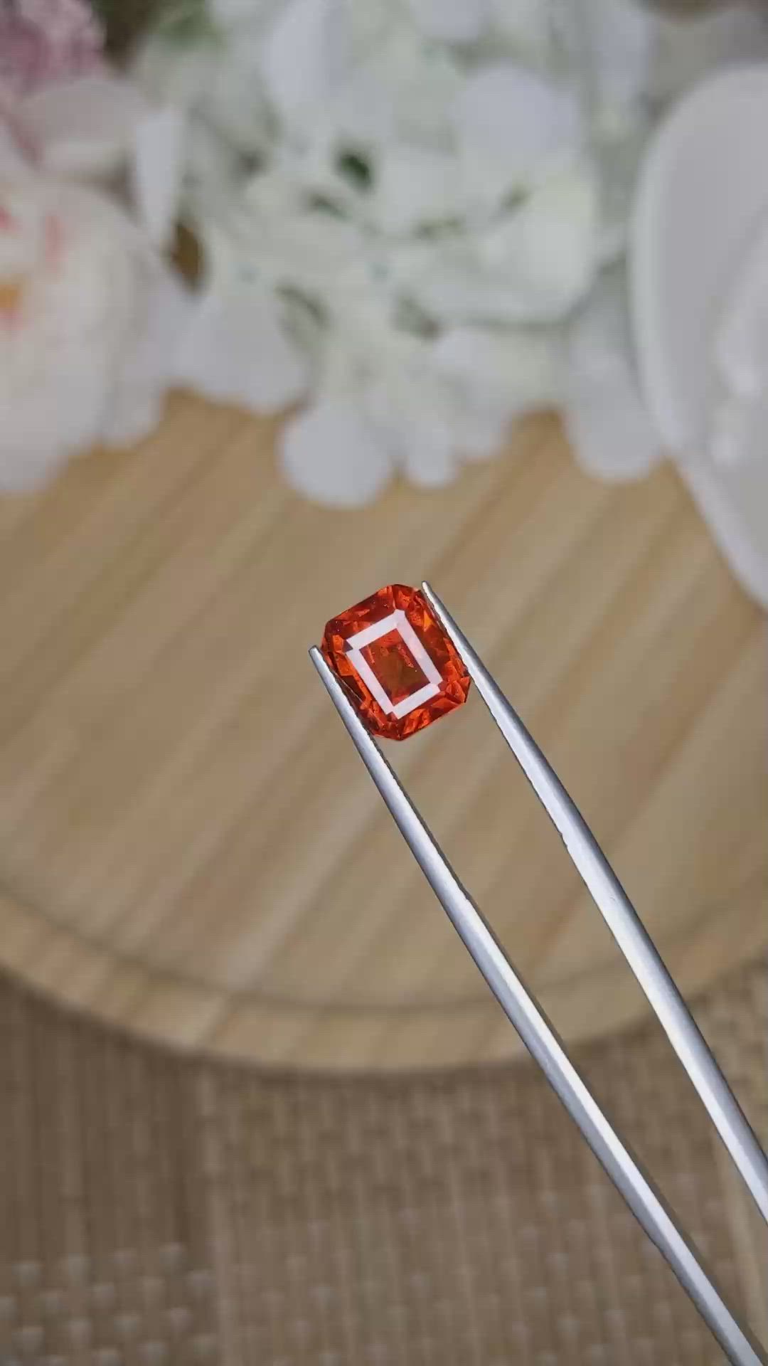 5.02 Ct. Reddish Orange Hessonite Garnet from Madagascar Size Video