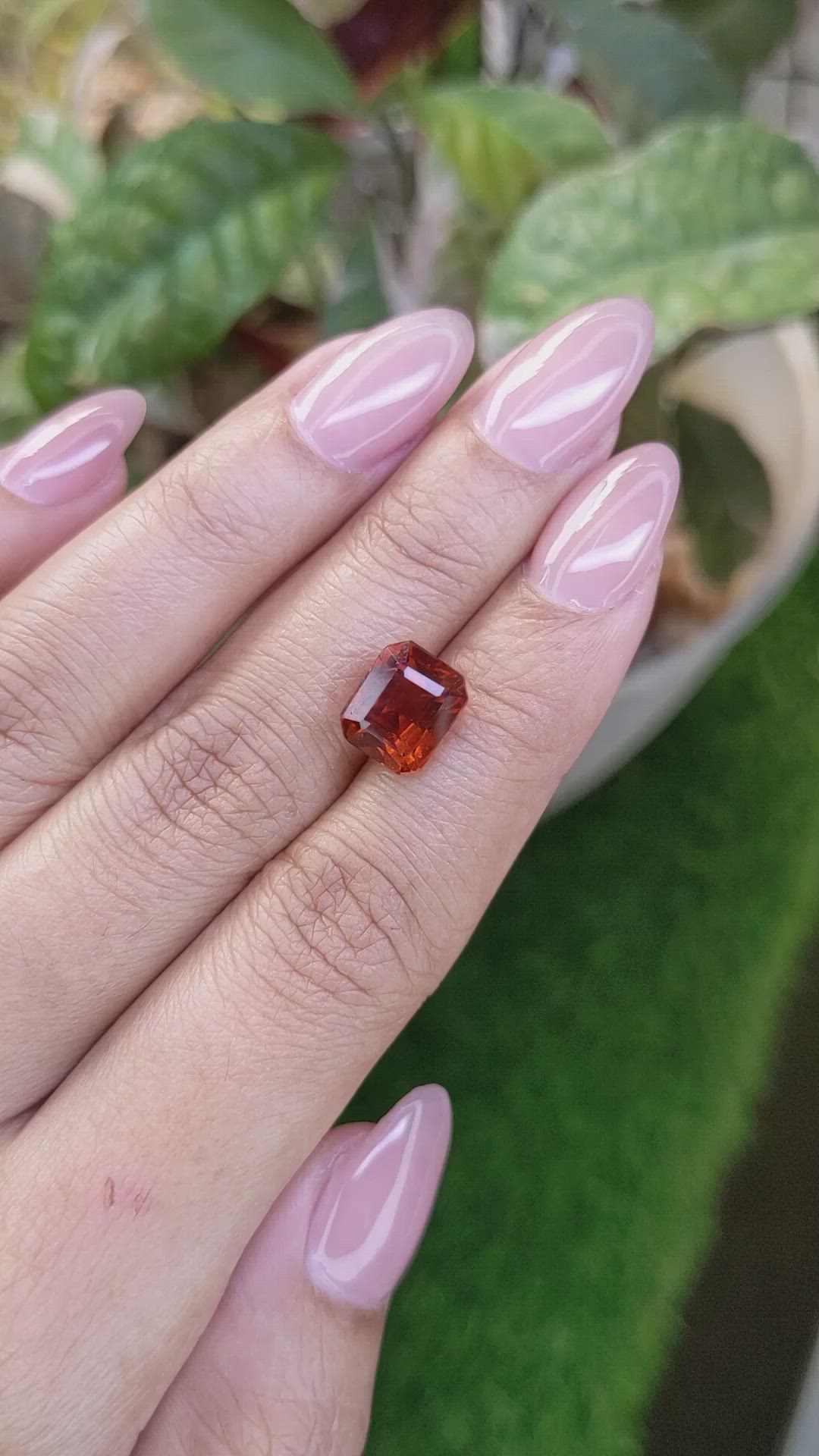 5.02 Ct. Reddish Orange Hessonite Garnet from Madagascar Size Video