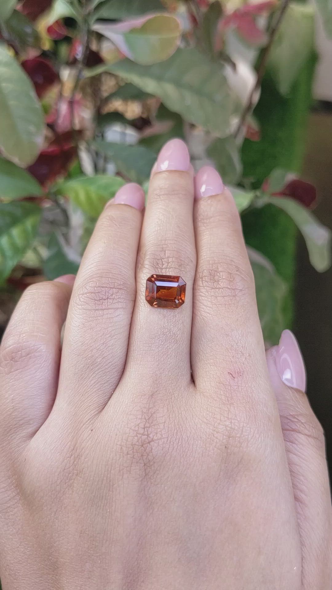 4.27 Ct. Reddish Orange Hessonite Garnet from Madagascar Size Video