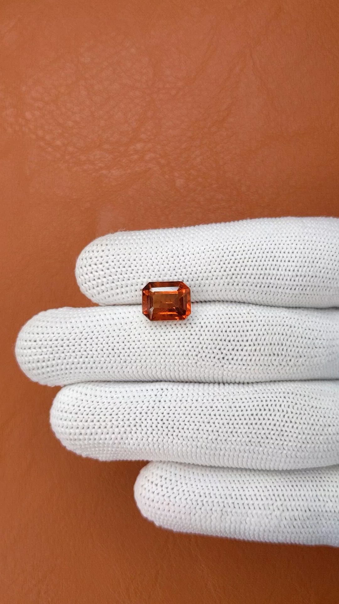 4.27 Ct. Reddish Orange Hessonite Garnet from Madagascar Size Video