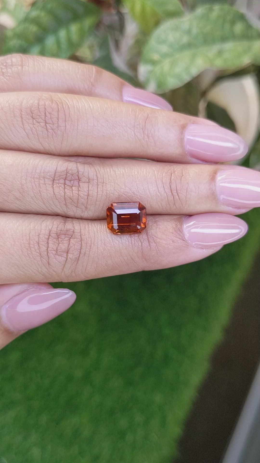 4.27 Ct. Reddish Orange Hessonite Garnet from Madagascar Size Video