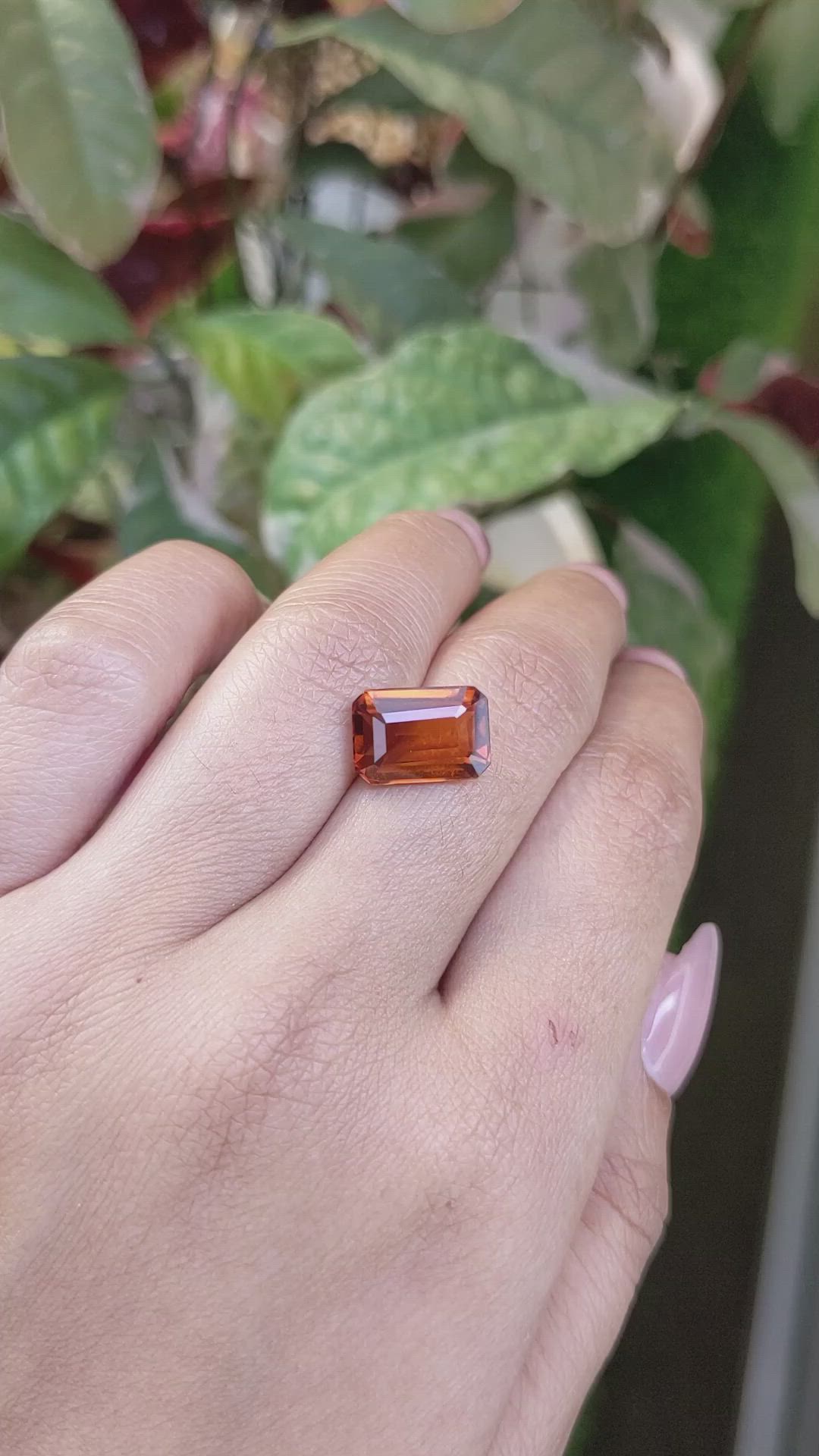 5.67 Ct. Reddish Orange Hessonite Garnet from Madagascar Size Video