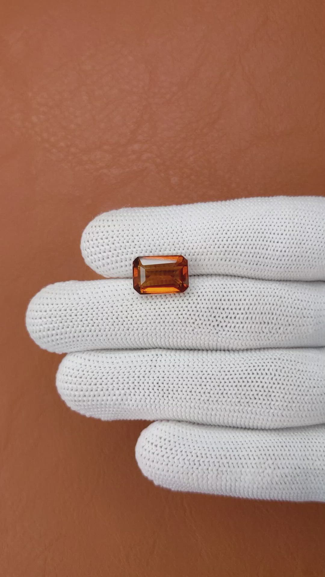 5.67 Ct. Reddish Orange Hessonite Garnet from Madagascar Size Video