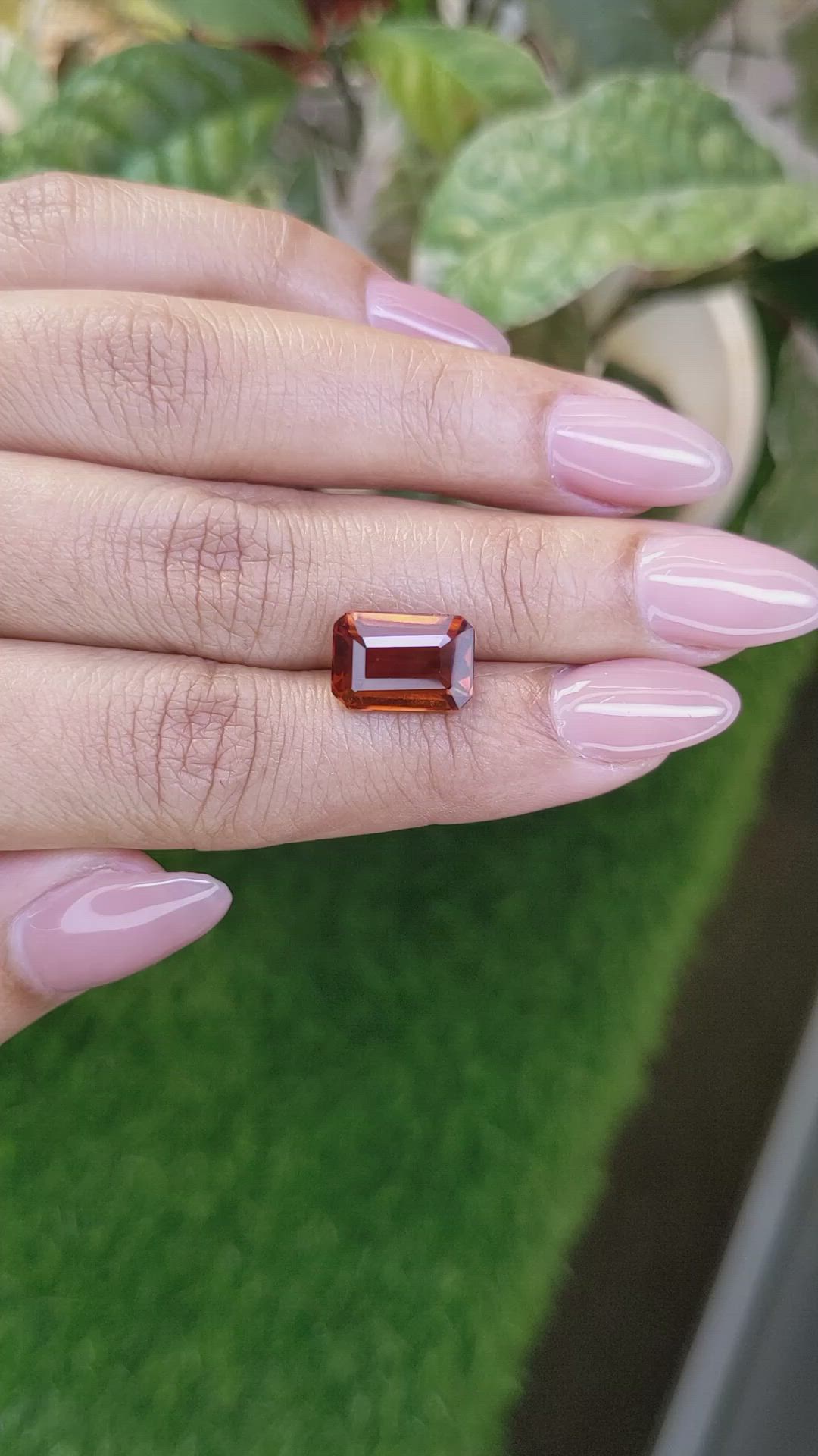 5.67 Ct. Reddish Orange Hessonite Garnet from Madagascar Size Video
