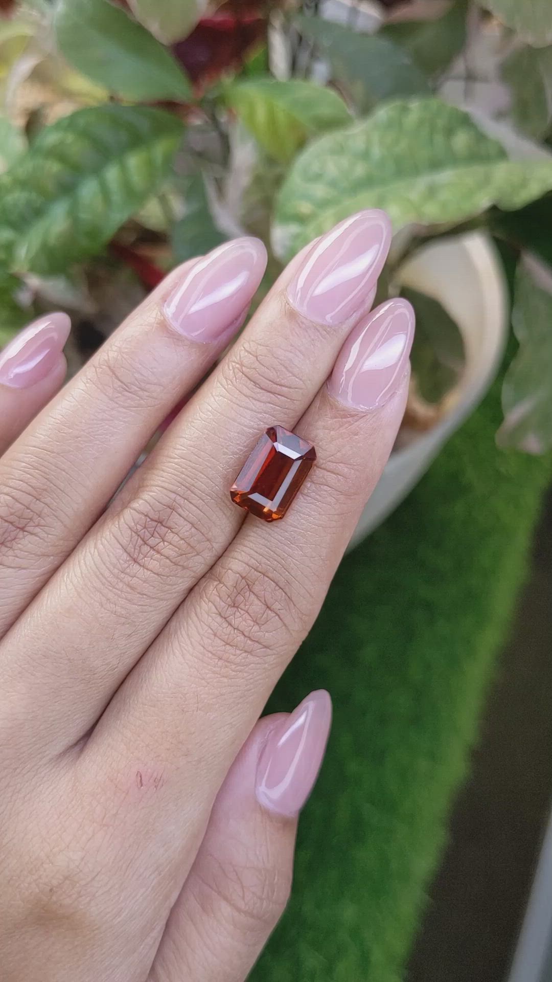 5.67 Ct. Reddish Orange Hessonite Garnet from Madagascar Size Video