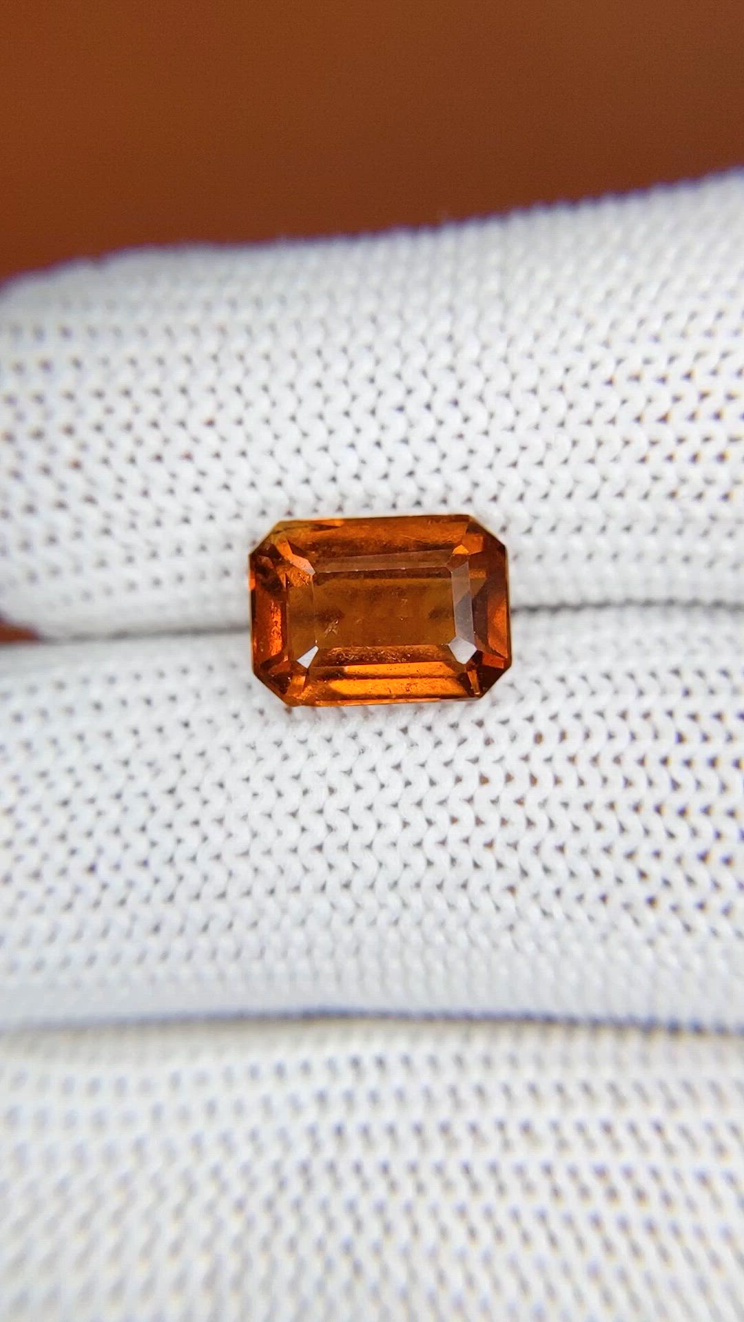 4.03 Ct. Reddish Orange Hessonite Garnet from Madagascar Size Video