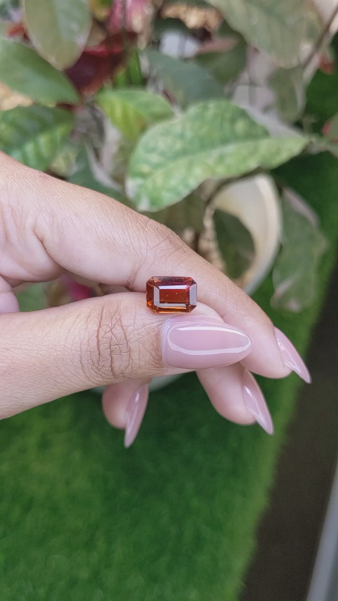 4.03 Ct. Reddish Orange Hessonite Garnet from Madagascar Size Video