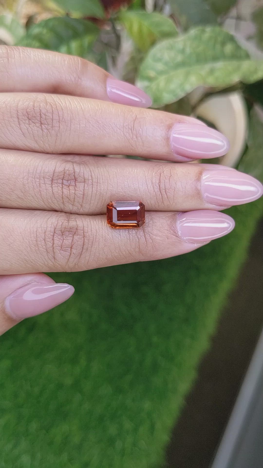 4.03 Ct. Reddish Orange Hessonite Garnet from Madagascar Size Video