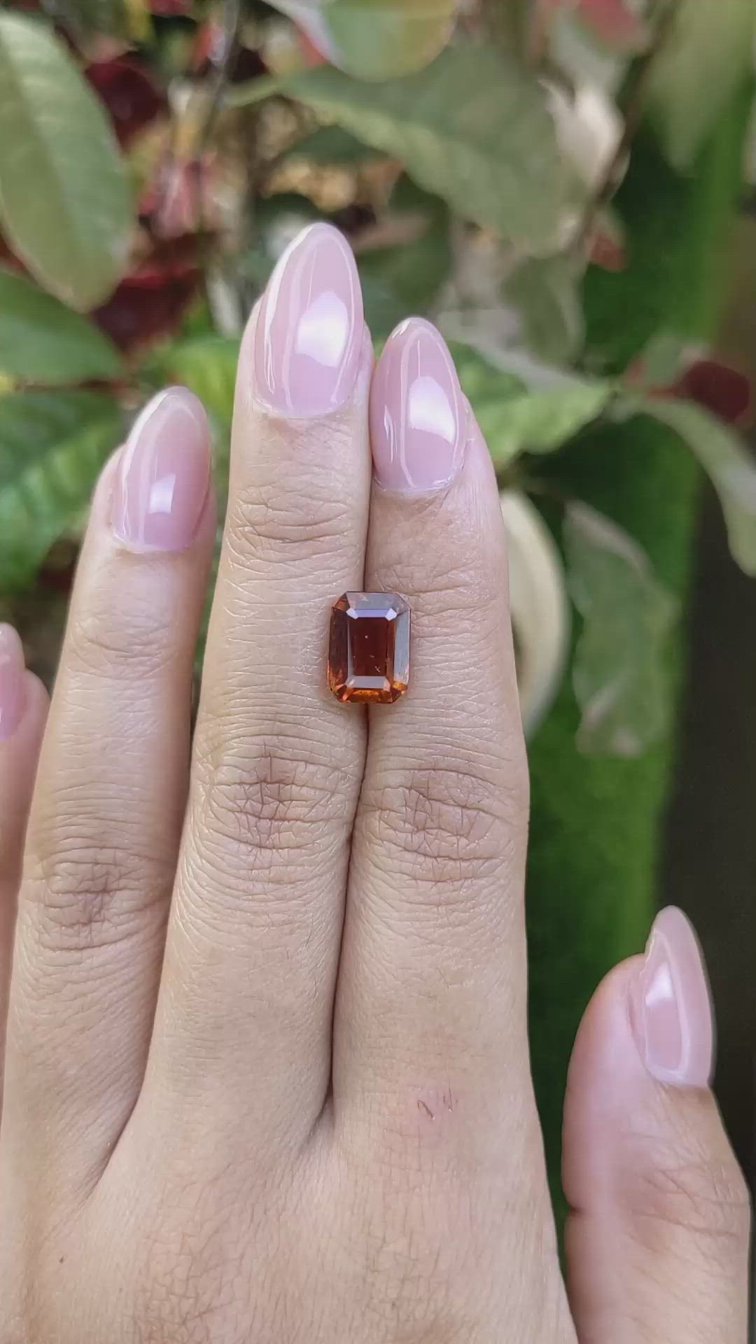 4.03 Ct. Reddish Orange Hessonite Garnet from Madagascar Size Video