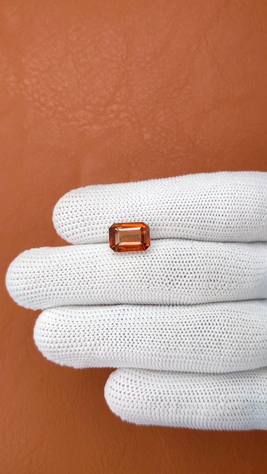 4.03 Ct. Reddish Orange Hessonite Garnet from Madagascar Size Video