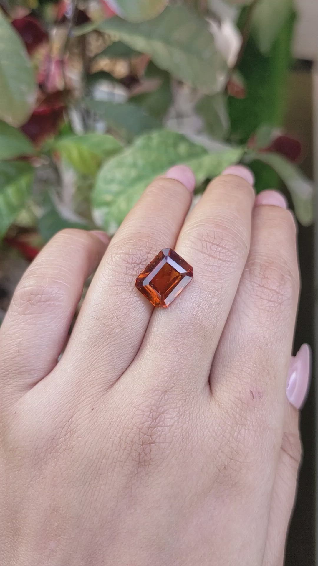6.61 Ct. Reddish Orange Hessonite Garnet from Madagascar Size Video