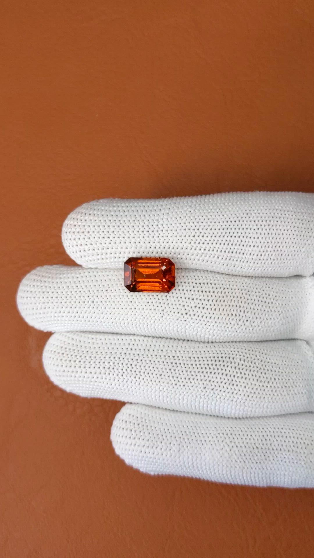 6.06 Ct. Reddish Orange Hessonite Garnet from Madagascar Size Video