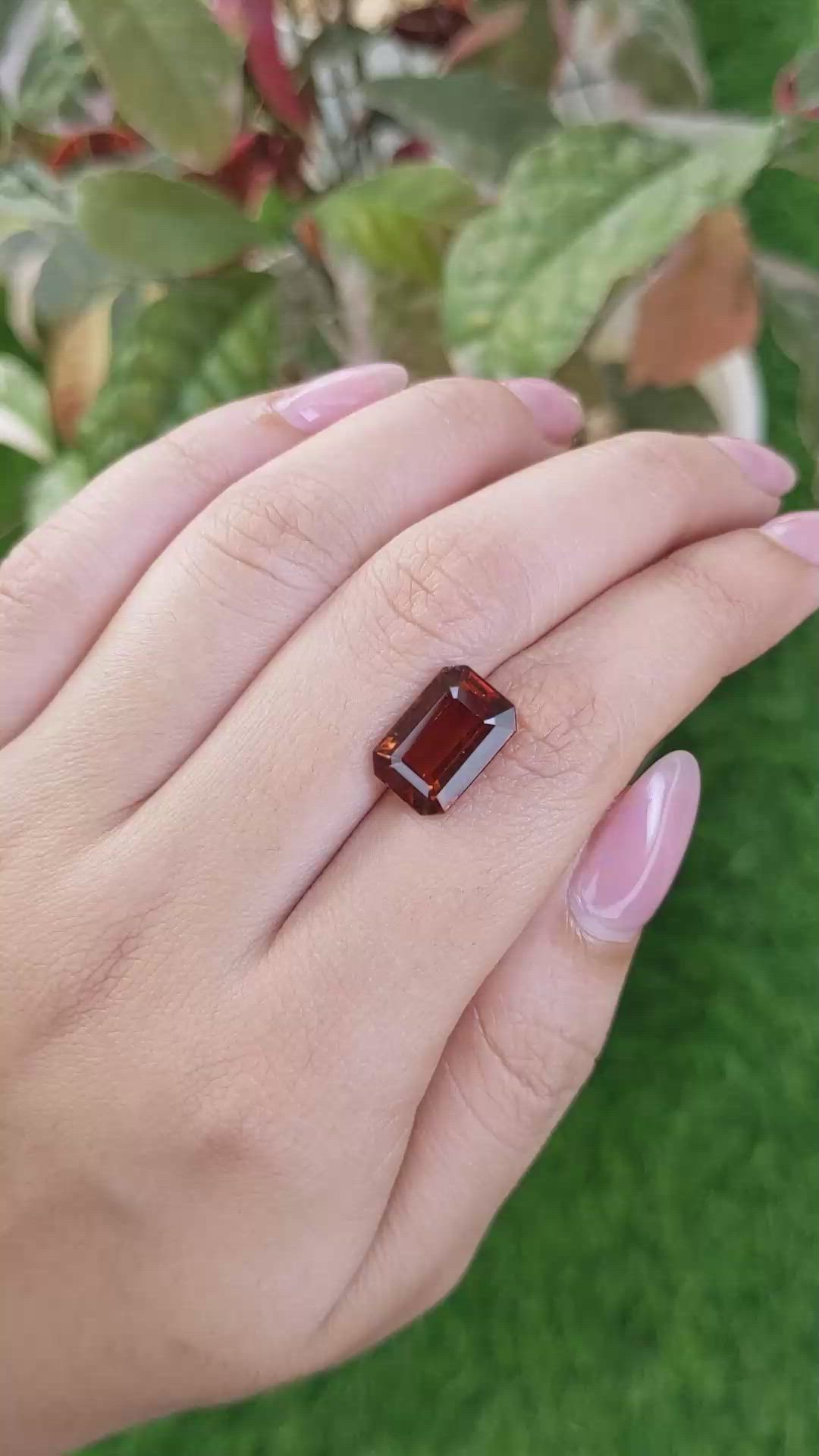 6.54 Ct. Reddish Orange Hessonite Garnet from Madagascar Size Video