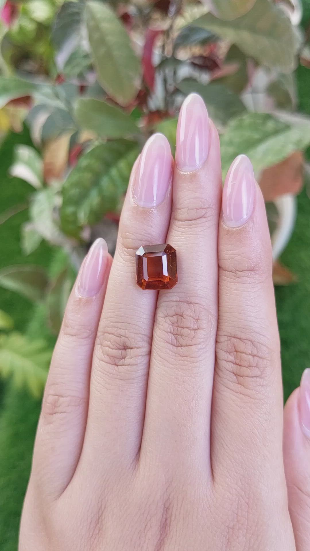 6.72 Ct. Reddish Orange Hessonite Garnet from Madagascar Size Video